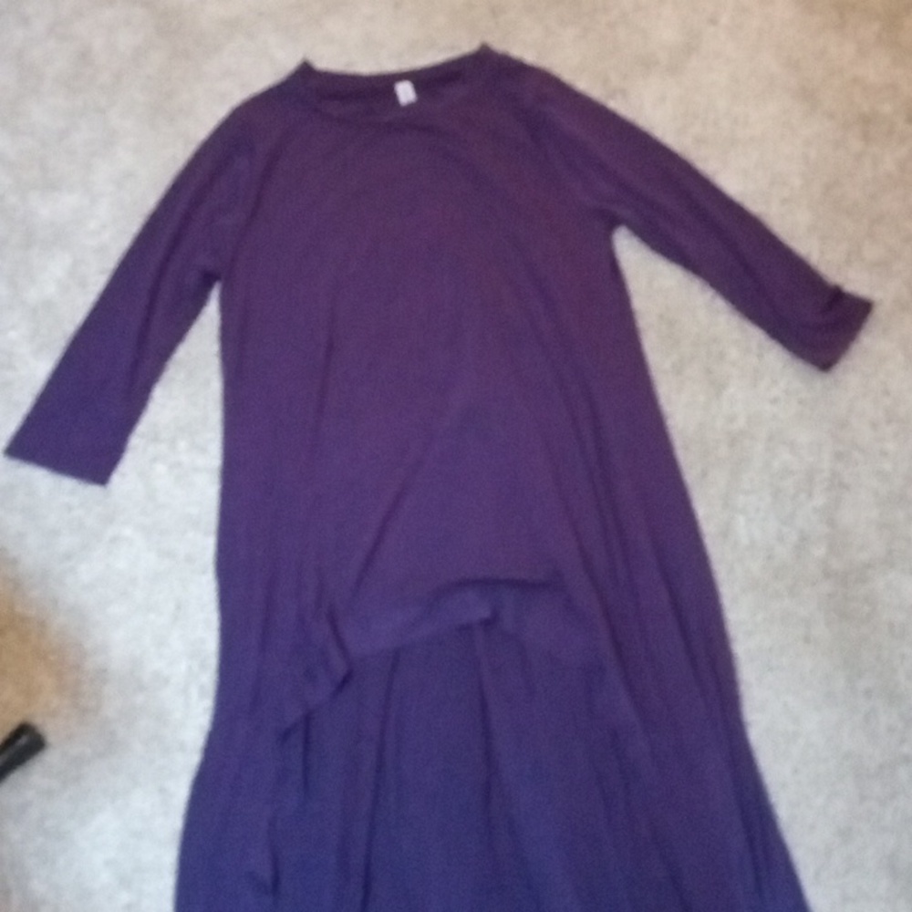 Dark purple maxi dress asymmetrical